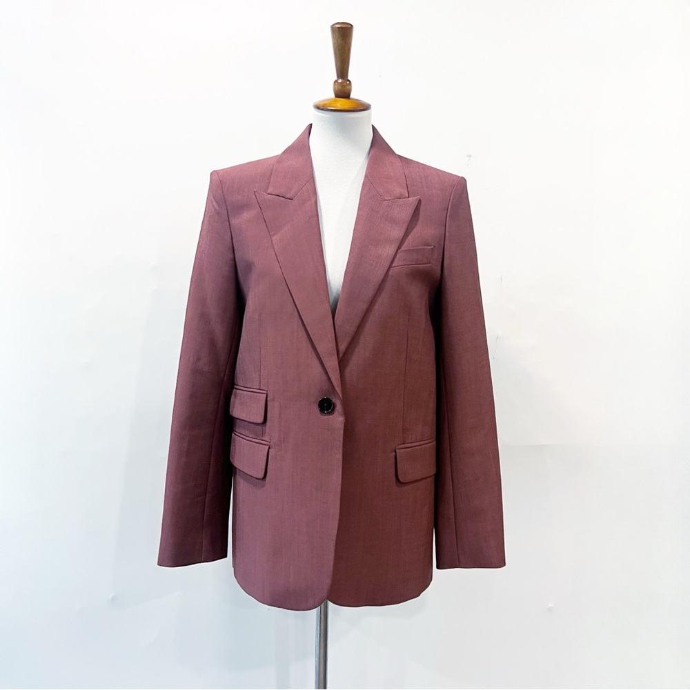 Zadig and Voltaire Venus Tailleur Crepe Bordeaux Blazer Size 40